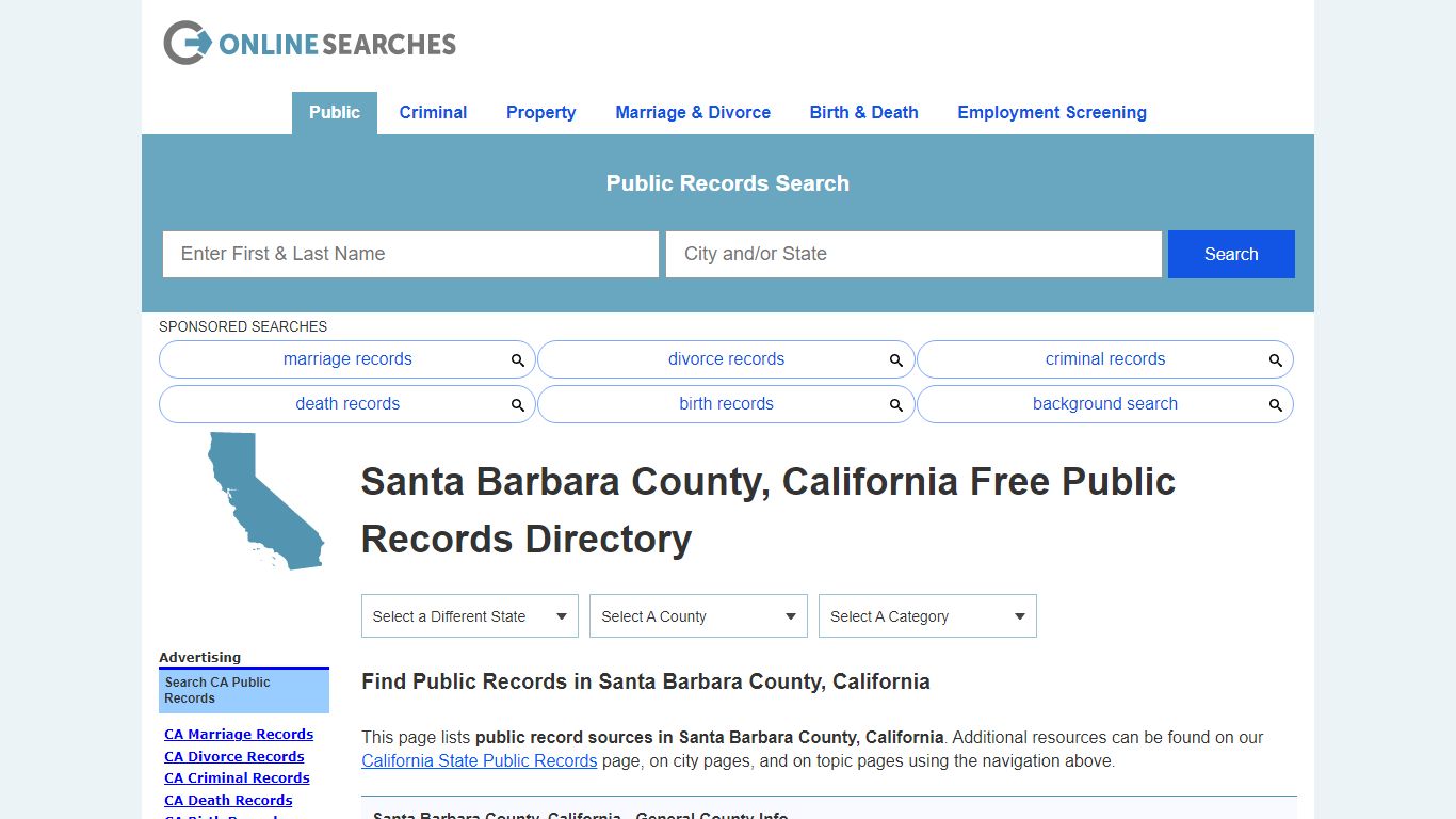 Santa Barbara County, California Public Records Directory
