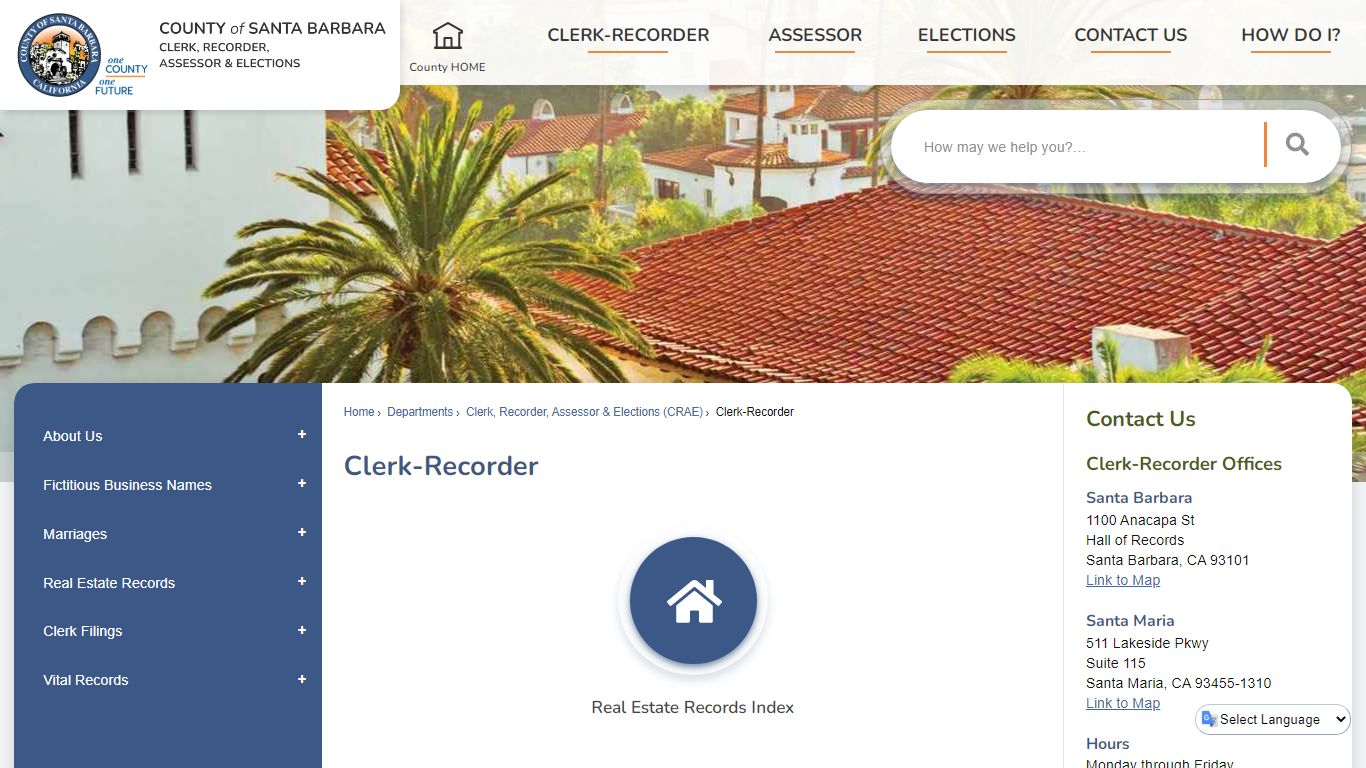 Clerk-Recorder | Santa Barbara County, CA - Official Website